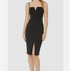 Vince Camuto black split front cocktail dress